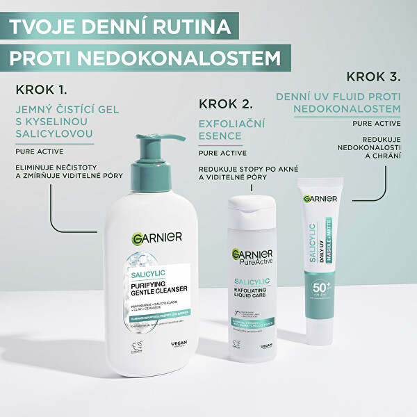 Denní fluid proti nedokonalostem pleti SPF 50+ PureActive Salicylic (Daily UV Invisible + Matte) 40 ml