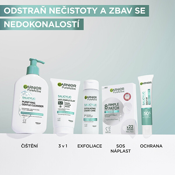 Denní fluid proti nedokonalostem pleti SPF 50+ PureActive Salicylic (Daily UV Invisible + Matte) 40 ml