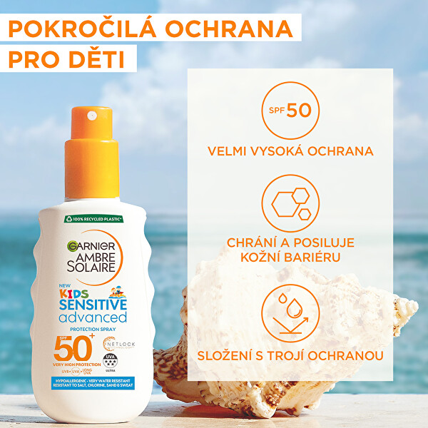 Dětský ochranný sprej pro citlivou pokožku SPF 50+ Ambre Solaire (Protection Spray) 150 ml
