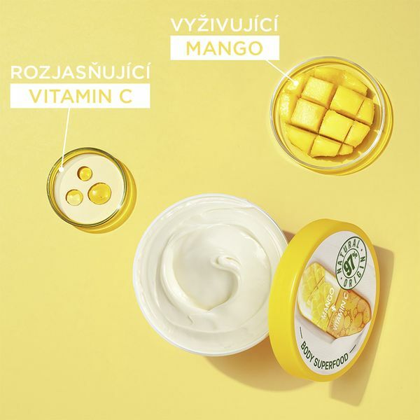 Cremă de corp iluminatoare pentru piele uscată Body Superfood Mango + Vitamin C (Glow Cream) 380 ml