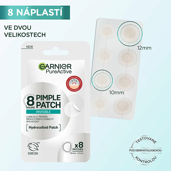 Hydrokoloidní neviditelné náplasti s BHA na nedokonalosti pleti Pure Active (Pimple Patch) 8 ks