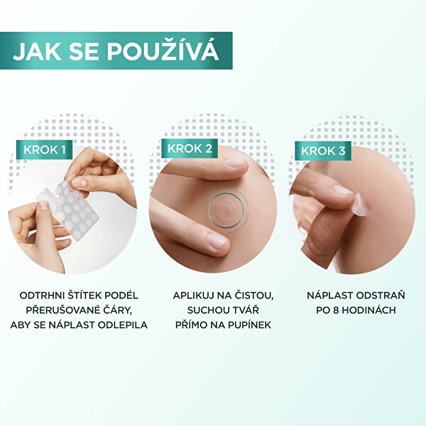 Hydrokoloidní neviditelné náplasti s BHA na nedokonalosti pleti Pure Active (Pimple Patch) 8 ks