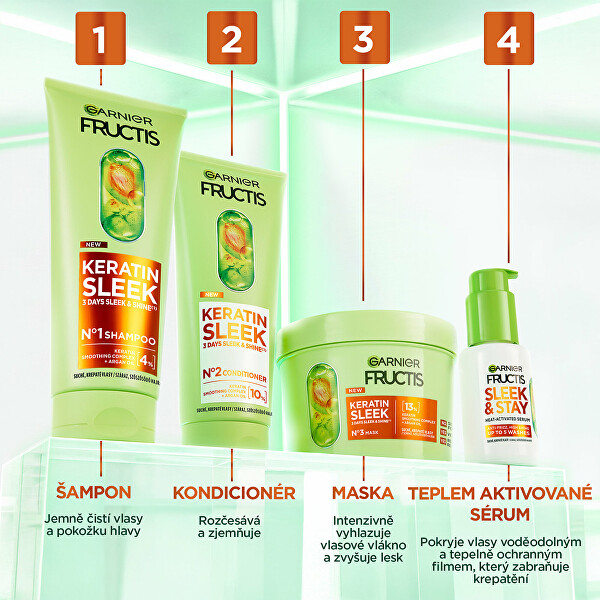 Kondicionér pro suché a krepaté vlasy Fructis Keratin Sleek (Conditioner) 200 ml
