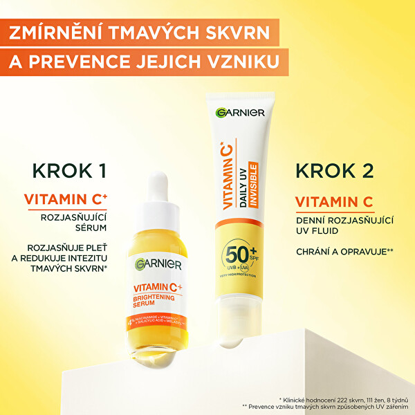 Rozjasňující ochranný pleťový fluid SPF 50+ Vitamin C (Daily UV Invisible) 40 ml