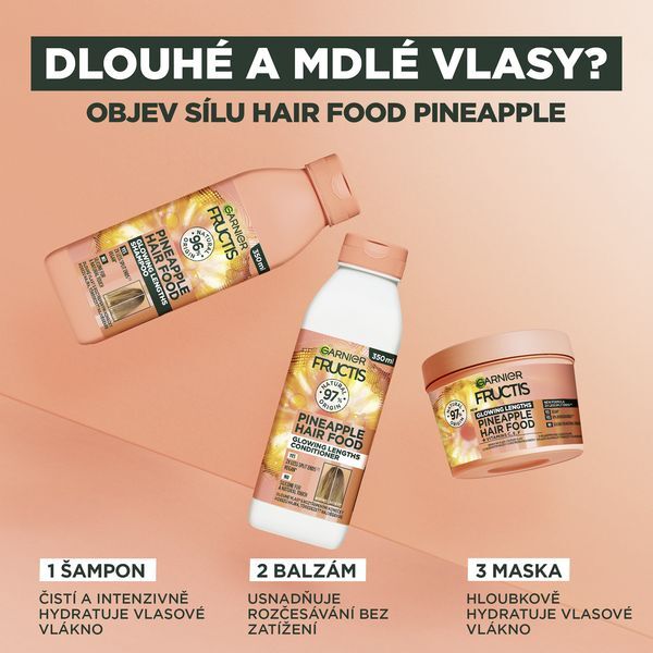 Rozjasňující šampon pro dlouhé vlasy Pineapple Hair Food (Shampoo) 350 ml