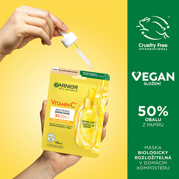 Sada rozjasňujících textilních masek s vitaminem C 4+1 ks