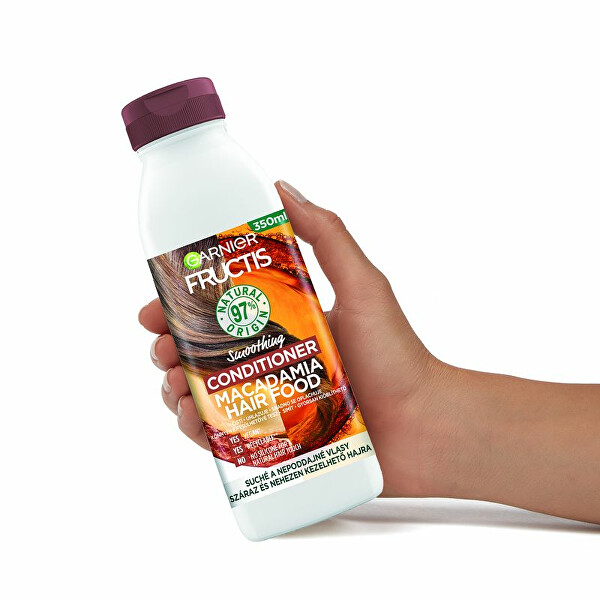 Glättender Conditioner für widerspenstiges Haar Fructis Hair Food (Macadamia Smoothing Conditioner) 350 ml