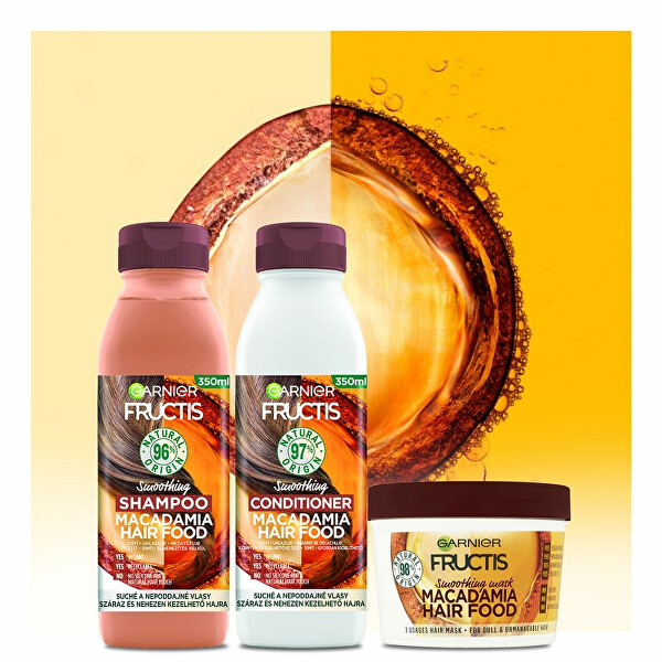 Uhladzujúci kondicionér pre nepoddajné vlasy Fructis Hair Food (Macadamia Smoothing Conditioner) 350 ml