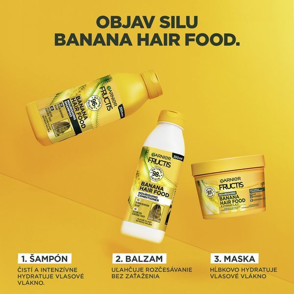 Vyživujúci šampón pre suché vlasy Fructis Hair Food (Banana Nourishing Shampoo) 350 ml