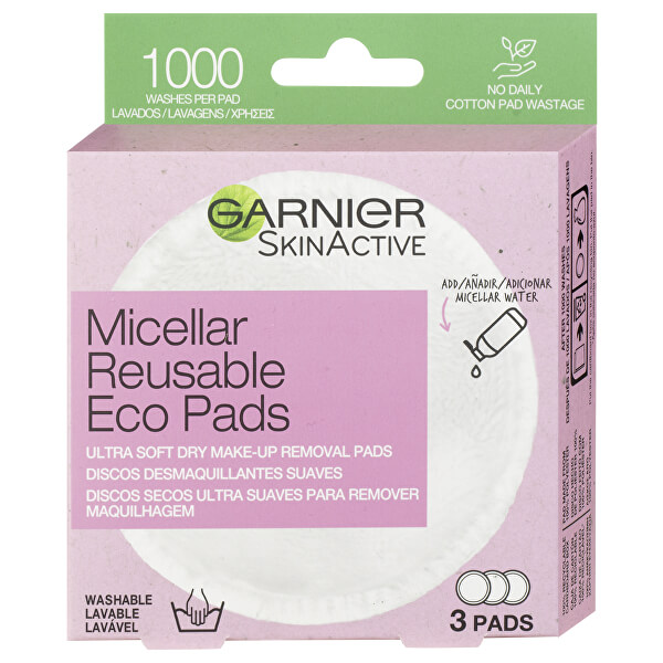 Újrafelhasználható sminkeltávolító tamponok Skin Active (Ultra Soft Dry Make-Up Removal Pads) 3 db