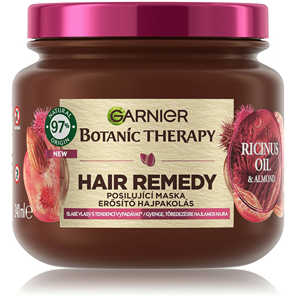 Maska pro slabé vlasy s tendencí vypadávat kvůli lámavosti Botanic Therapy Ricinus Oil Almond (Hair Remedy) 340 ml