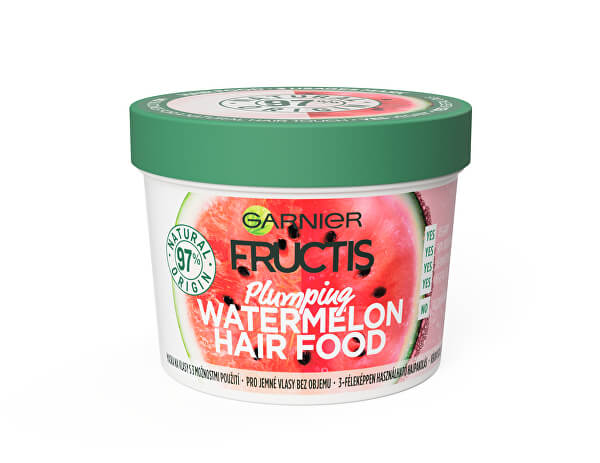 Maska na vlasy pro jemné vlasy bez objemu Fructis Hair Food (Watermelon Plumping Mask) 390 ml
