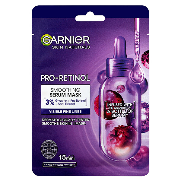 Skin Naturals Pro-Retinol simító fátyolmaszk (Smoothing Serum Mask) 22 g