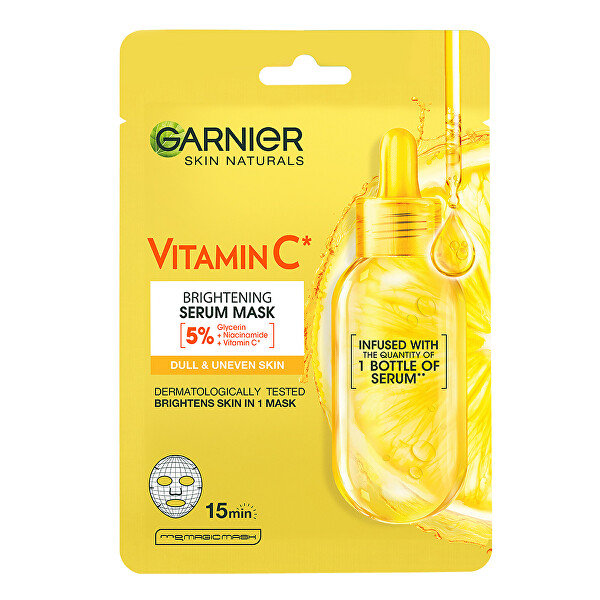 Hydratační textilní maska pro rozjasnění pleti s vitamínem C Skin Naturals 28 g