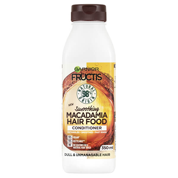 Balsamo lisciante per capelli ribelli e crespi Fructis Hair Food (Macadamia Smoothing Conditioner) 350 ml