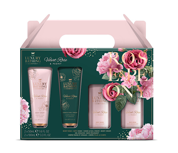 Set regalo di cura idratante per corpo Rosa & Peonia 4 pz