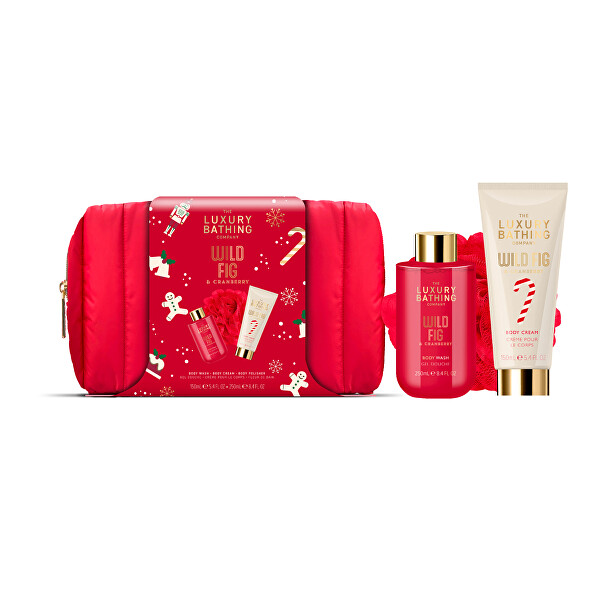 Darčeková sada starostlivosti o telo v taštičke Fík & Brusnica 3 ks