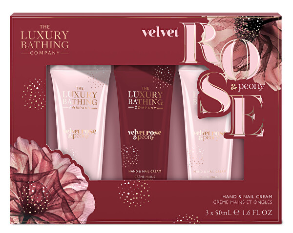 Dárková sada krémů na ruce Růže & Pivoňka (Hand & Nail Cream) 3 x 50 ml