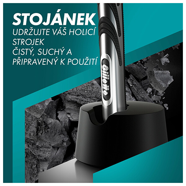Holicí strojek Mach3 Charcoal + 6 hlavic