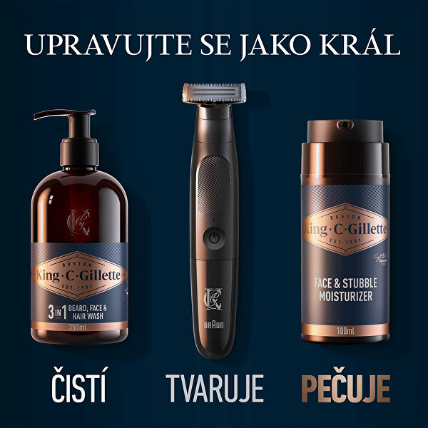 Hydratační krém na obličej a strniště King C. (Face & Stubble Moisturizer) 100 ml