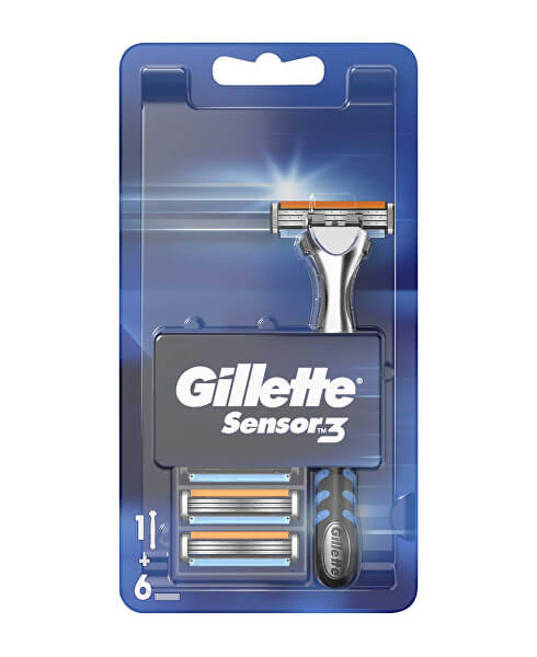 Holiaci strojček Gillette Sensor3 + 6 hlavíc