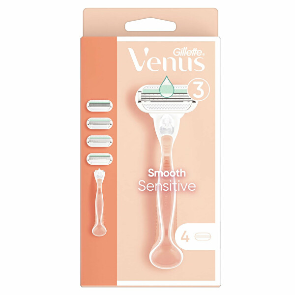 Rasoio Venus Smooth Sensitive + 4 testine
