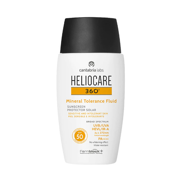 Emulze na opalování s minerálními filtry vhodná pro intolerantní pokožku SPF 50 360° (Mineral Tolerance Fluid) 50 ml