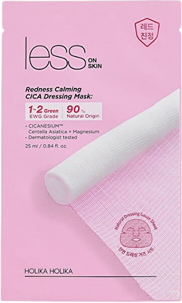 Mască calmantă pentru pielea sensibilă și înroșită Less on Skin  (Redness Calming Cica Dressing Mask) 25 ml