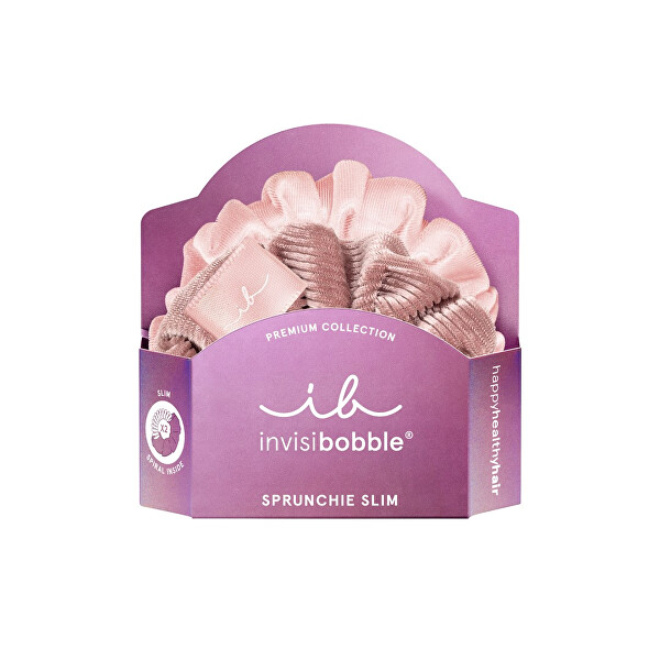 Elastic pentru păr Sprunchie Slim Premium La Vie en Rose 2 buc