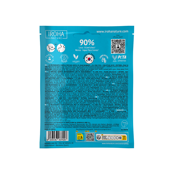 Mikrojehličkové náplasti na akné Microdarts Pimple Patches 12 ks