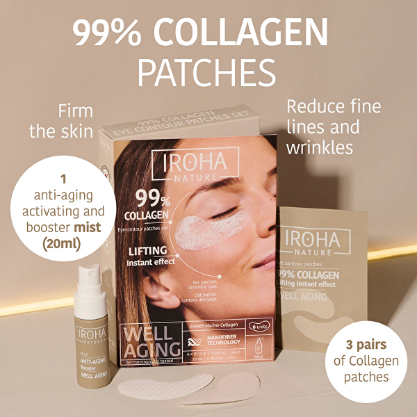 Kolagenové polštářky pod oči Eye Contour Patches 3 páry + 20 ml