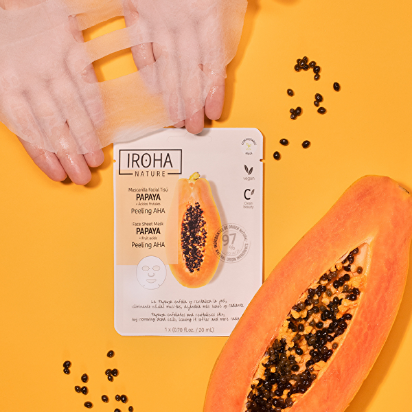Peelingová maska Papaya Peeling AHA Face Sheet Mask 20 ml