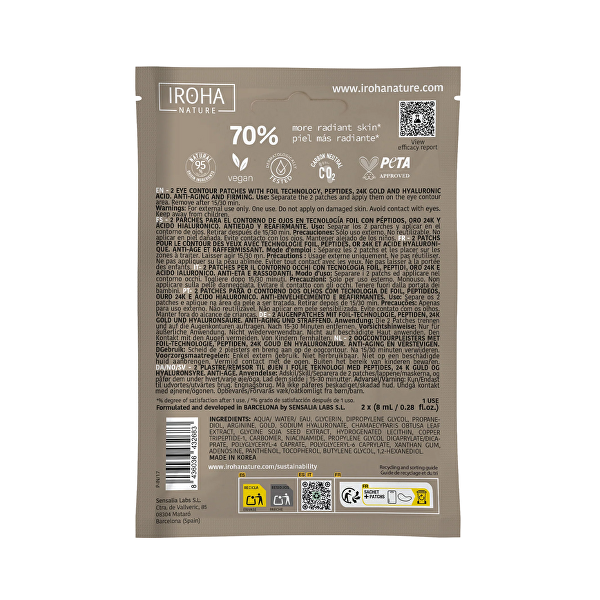 Polštářky pod oči Golden Youth Eye Contour Patches 2 x 8 ml