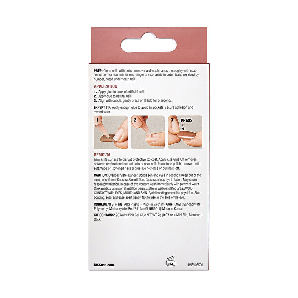 Umělé nehty Bare-But-Better Nails - Bare Nude 28 ks