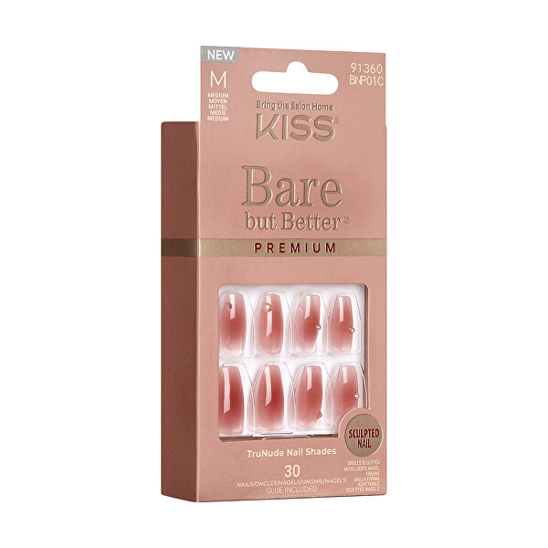 Unghie adesive Bare-But-Better Premium Nails - Shine 30 pz