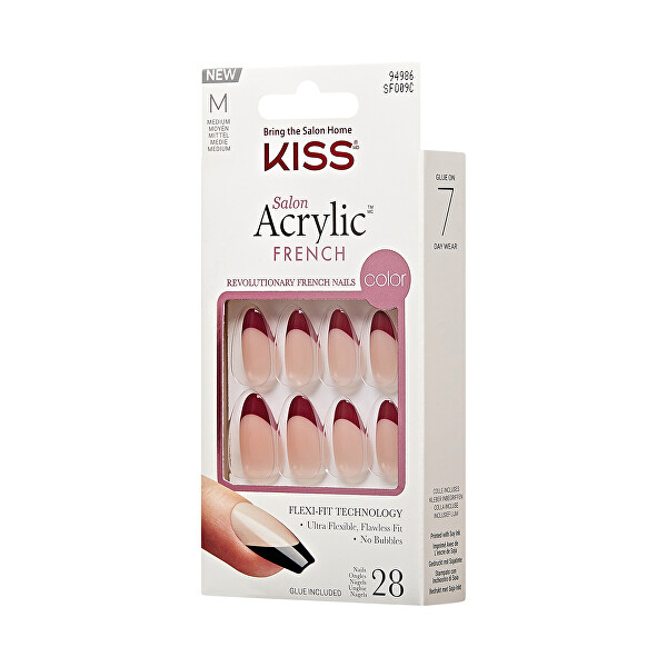 Umělé nehty Salon Acrylic French Color - Catchy 28 ks