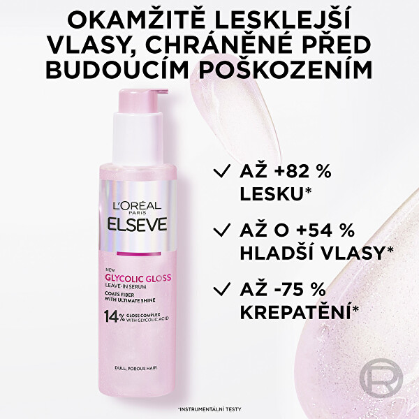 Bezoplachové sérum pro lesk vlasů Elseve Glycolic Gloss (Leave-In Serum) 150 ml