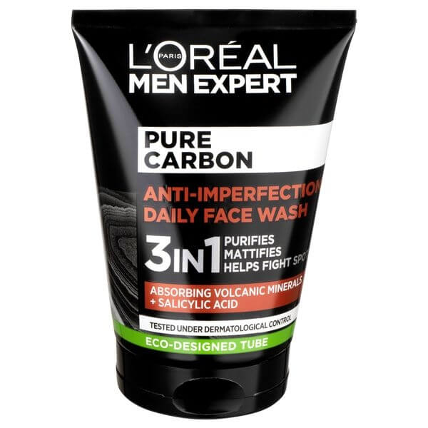 Arctisztító gél aktív szénnel  Men Expert Pure Carbon (Purifying Daily Face Wash) 100 ml