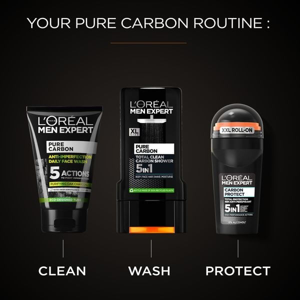 Arctisztító gél aktív szénnel  Men Expert Pure Carbon (Purifying Daily Face Wash) 100 ml