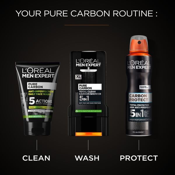 Čistiaci gél s aktívnym uhlím Men Expert Pure Carbon (Purifying Daily Face Wash) 100 ml