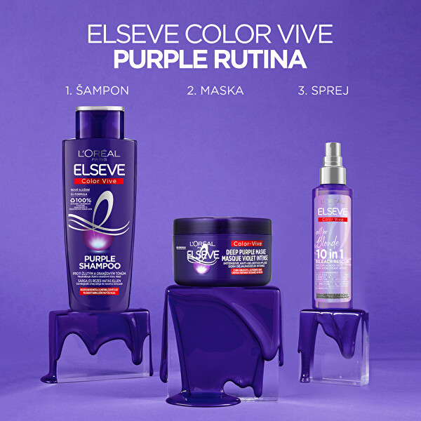 Hloubková maska neutralizující žluté tóny ve vlasech Elseve Color-Vive (Deep Purple Mask) 250 ml