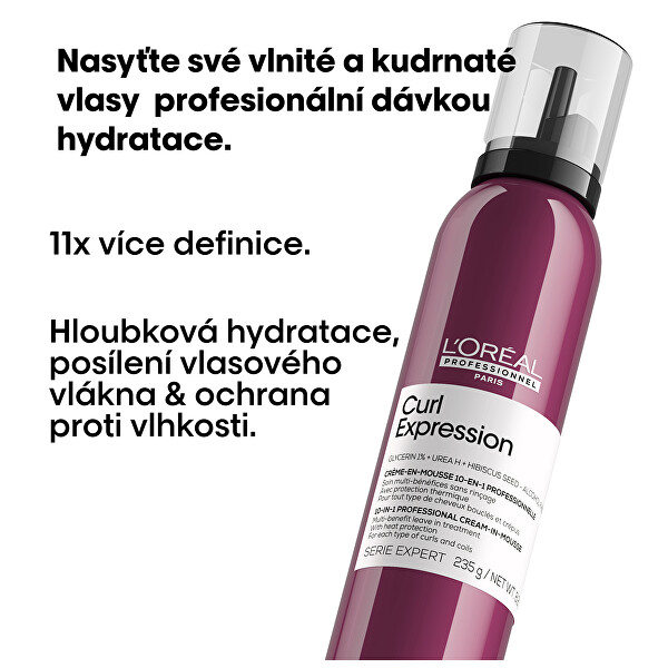 Multifunkční krémová pěna pro kudrnaté a vlnité vlasy Curl Expression 10-in-1 (Professional Cream-in-Mousse) 250 ml