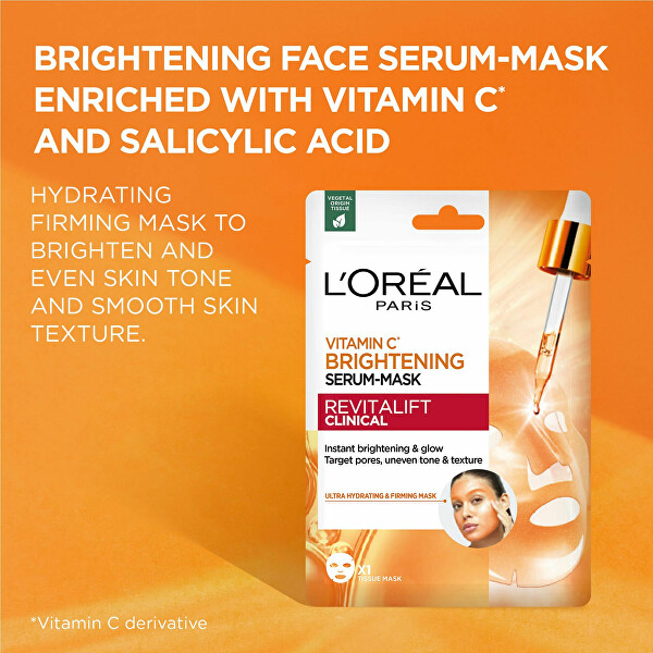 Mască de iluminare pentru față cu vitamina C (Brightening Serum-Mask)