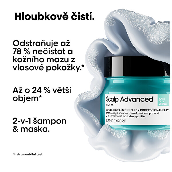 Šampon a maska pro mastnou pokožku hlavy 2 v 1 Scalp Advanced (Anti-Oiliness 2-in-1 Clay) 250 ml