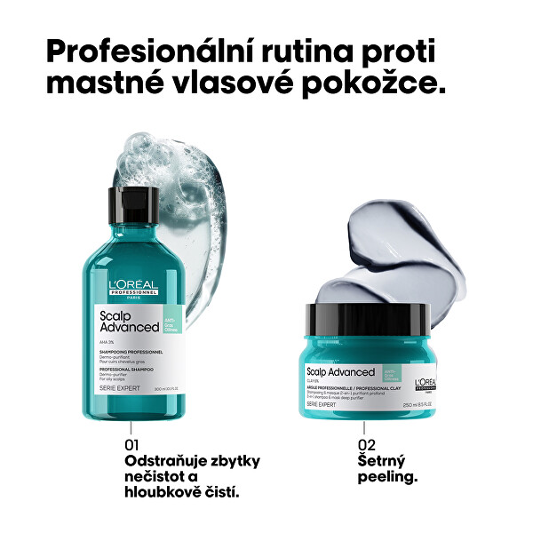 Šampon a maska pro mastnou pokožku hlavy 2 v 1 Scalp Advanced (Anti-Oiliness 2-in-1 Clay) 250 ml