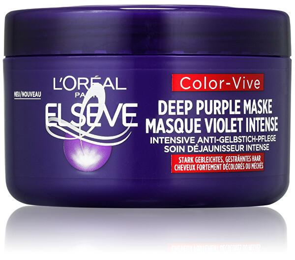 Maschera profondamente neutralizzante dei toni gialli nei capelli Elseve Color-Vive (Deep Purple Mask) 250 ml