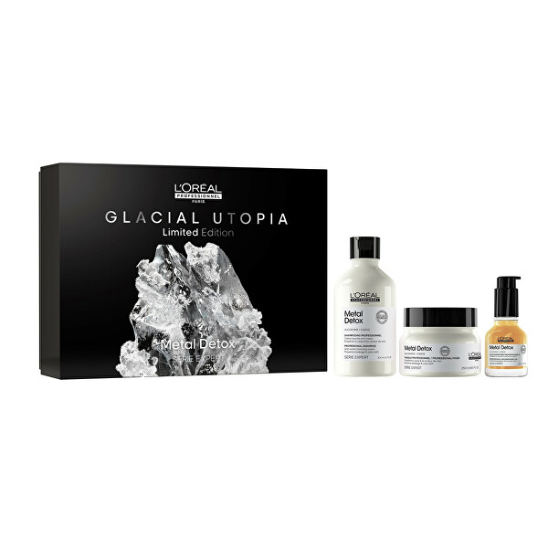 Geschenkset Pflege für gefärbtes und strapaziertes Haar Metal Detox Trio