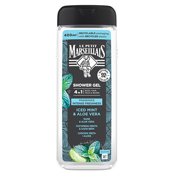 Sprchový gel na tělo, obličej, vlasy a vousy Iced Mint & Aloe Vera 400 ml