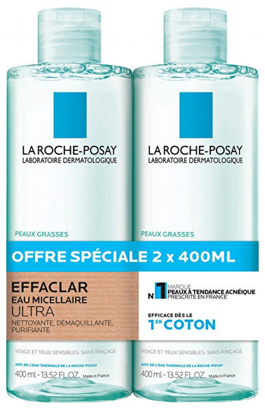 Sada odličovacích čisticích micelárních vod Effaclar (Purifying Micellar Water) 2 x 400 ml