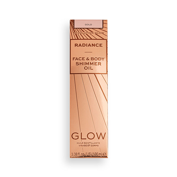 Tekutý rozjasňovač Revolution Glow (Radiance Face & Body Shimmer Oil Gold) 100 ml